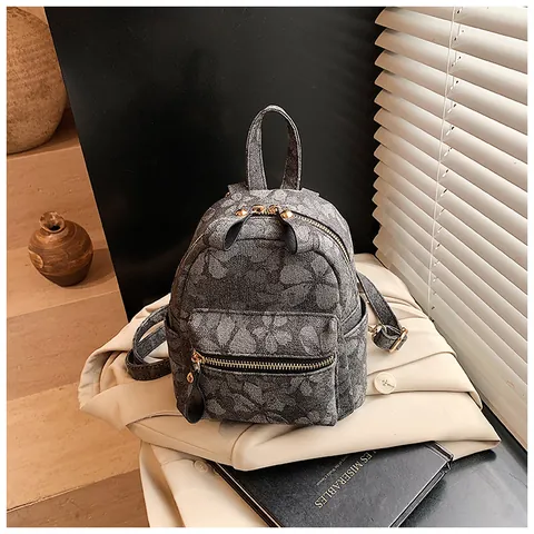 Damen Mini Floral Rucksack Vintage PU Leder Kleiner Reise Rucksack Für Mädchen Elegant Lässig Bedruckter Daypack