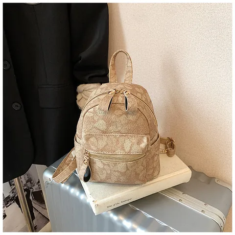 Damen Mini Floral Rucksack Vintage PU Leder Kleiner Reise Rucksack Für Mädchen Elegant Lässig Bedruckter Daypack