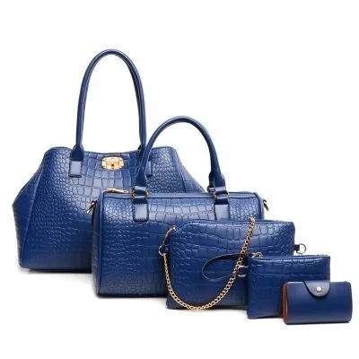 Borsa da Donna in Pelle PU con Motivo a Coccodrillo Borsa a Mano Boston Borsa a Tracolla Pochette Portafoglio Elegante Ufficio