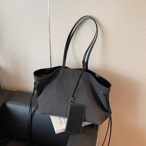 Dames Canvas Draagtas Grote Capaciteit Minimalistische Tas En Etui Schoudertas Met Binnenzak Casual Dagelijkse Shopping Handtas