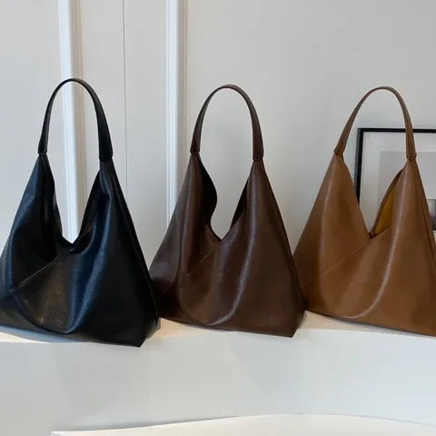 Borsa Tote da Donna in Pelle PU Retrò Grande Capacità Borsa a Spalla Sottoascellare Minimalista Borsa Hobo Vintage per Pendolarismo Quotidiano
