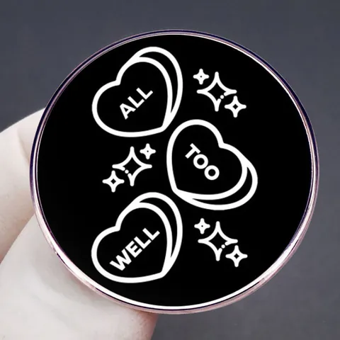 All Too Well Enamel Pin Brooch Round Black Metal Heart Letter Star Badge For Clothes Bags Hat Jacket Jewelry Accessory Fan Gift