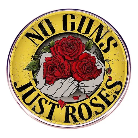 Spilla in Lega di Metallo Band Rock Vintage Motivo Rose Rosse Distintivo Tondo Per Giacca di Jeans Zaino Accessori Gioielli