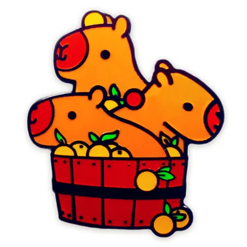 Cute Cartoon Capybara Yuzu Hot Spring Enamel Pin Alloy Animal Badge Lapel Pin For Backpack Clothing Accessory Gift Unisex