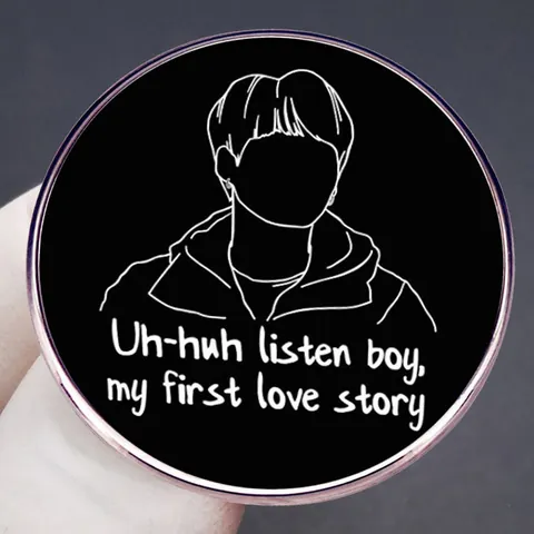 Modern Round Enamel Brooch My First Love Story Character Badge Alloy Pin For Fan Clothes Bag Backpack Hat Decoration Accessories