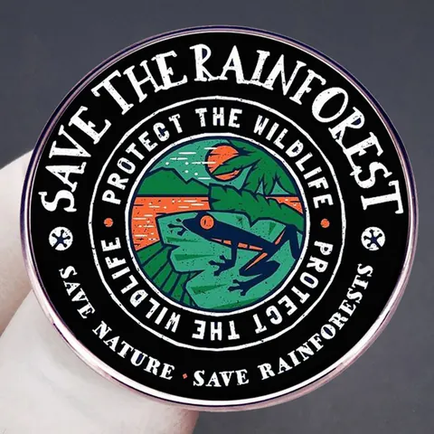 Save The Rainforest Rainette Épingle Émaillée Rétro Alliage Animale Broche Protection Faune Sauvage Badge Bijoux Environnement Cadeau Homme Femme