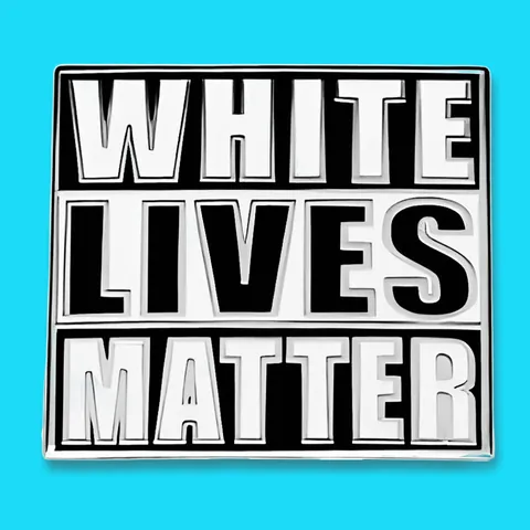 White Lives Matter Emaille Pin Quadratisch Metall Legierung Brosche Abzeichen Für Kleidung Rucksack Zubehör Deko Schmuck Geschenk