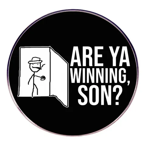 Funny Are Ya Winning Son Meme Pin Humorous Stickman Alloy Brooch Metal Badge For Clothes Backpack Decorative Jewelry Gift