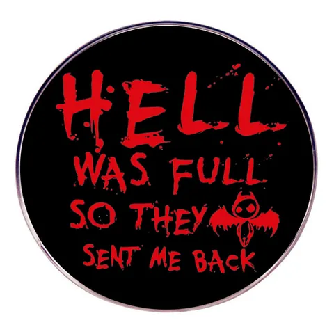 Humorvoll Englisch Slogan Legierung Brosche Anstecknadel Für Kleidung Rucksack Lustig Brief Drucken Rund Abzeichen Metall Schmuck Geschenk