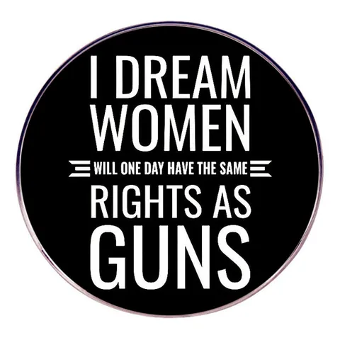 Broche Ronde en Alliage Bijoux Déclaration Féministe Badge Citation Droits des Femmes pour Veste Sac Accessoire Unisexe