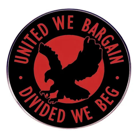 United We Bargain Divided We Beg Emaille Pin Rund Legierung Adler Abzeichen Brosche Solidarität Slogan Schmuck Für Kleidung Taschen