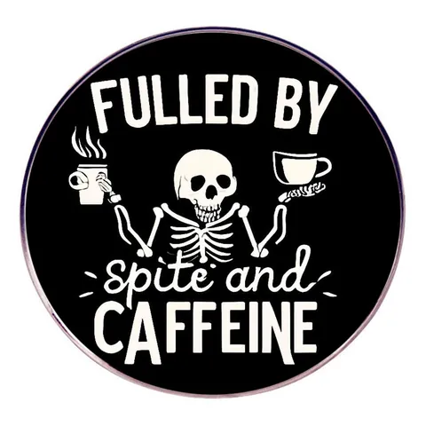 Skelett Kaffee Emaille Pin Gothik Schädel Brosche Abzeichen Legierung Reversnadel Für Rucksack Jacke Schmuck Geschenk