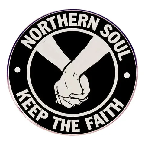 Spilla Smaltata Northern Soul Keep The Faith Con Stretta Di Mano Distintivo Rotondo In Lega Metallica Per Festival Musicale Rock Punk