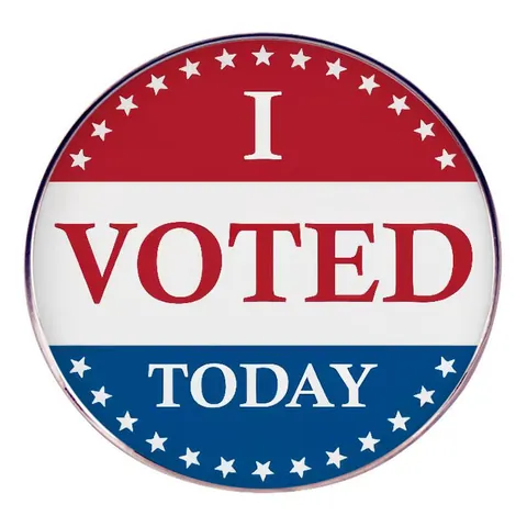 I Voted Today Round Alloy Brooch Pin For Men Women Patriotic Red White Blue American Flag Style Memorial Badge Jewelry Gift