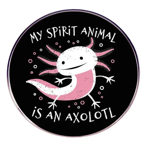 Spilla My Spirit Animal Is An Axolotl Distintivo in Lega Cartone Animato Animale Spilla Rotonda per Decorazione Vestiti Zaino Regalo Gioielli Unisex