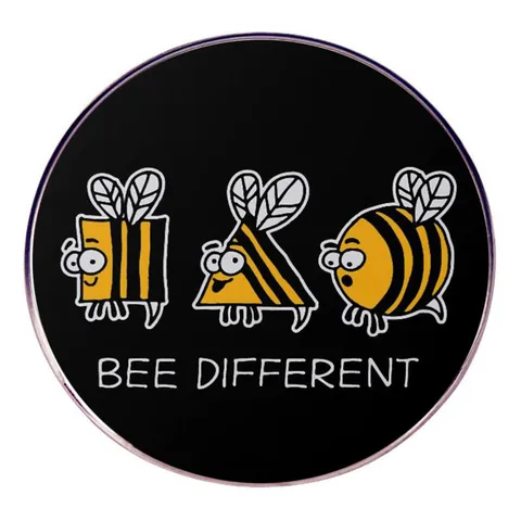 Spilla in Smalto Ape Geometrica Cartone Animato Bee Different Distintivo in Lega Divertente Spilla per Zaino Vestiti