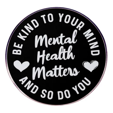 Mental Health Matters Runde Emaille Brosche Be Kind To Your Mind Herzmuster Legierung Abzeichen Mode Schmuck Pin Damen Herren