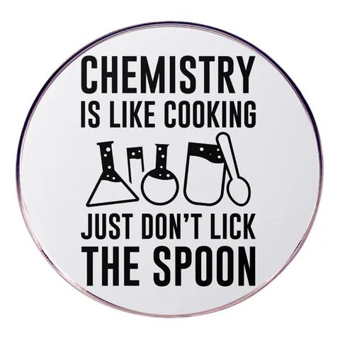 Funny Chemistry Is Like Cooking Brooch Alloy Round Badge For Science Students Teachers Gift Chemistry Theme Pin Jewelry