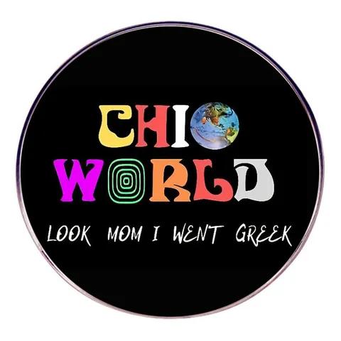 Καρφίτσα Chic World Enamel Pin Look Mom I Went Greek Στρογγυλή Κονκάρδα από Κράμα για Σακίδιο Ρούχα Αξεσουάρ Δημιουργικό Δώρο