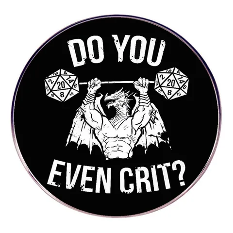 Funny Muscle Dragon Lifting D20 Dice Enamel Pin Do You Even Crit Alloy Brooch For Gamers Fitness Fans Badge Jewelry