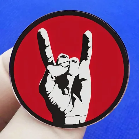 Punk Rock Band Muziek Geïnspireerde Rockgebaar Ronde Emaille Pin Badge Legering Broche Voor Kleding Rugzak Muziekliefhebbers Cadeau