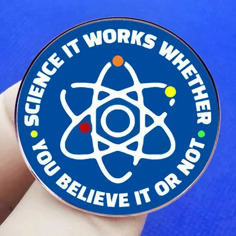 Spilla La Scienza Funziona in Lega Smaltata Tonda Atomo Distintivo Pin per Amanti della Scienza Studenti Insegnanti Gioielli Regalo