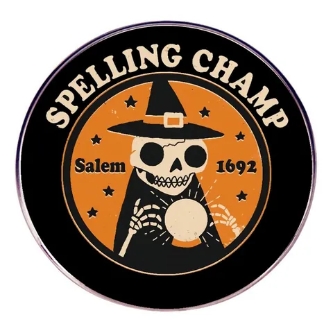 Halloween Zauberer Skelett Brosche Legierung Abzeichen Retro Salem 1692 Pin Für Kleidung Tasche Jacke Geschenk
