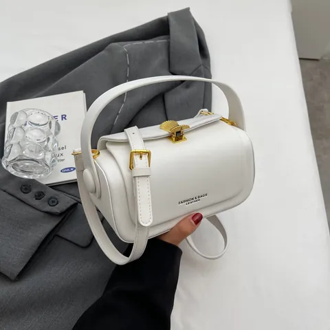 2024 Neue Mode Damen PU Leder Kleine Quadratische Tasche Mit Muschelschnalle Lässige Umhängetasche Für Den Täglichen Gebrauch