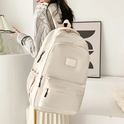 Minimalist Large Capacity Laptop Backpack Lightweight Durable Nylon School Bag For College High School Students Unisex Travel Rucksack