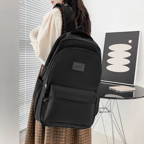 Minimalist Large Capacity Laptop Backpack Lightweight Durable Nylon School Bag For College High School Students Unisex Travel Rucksack