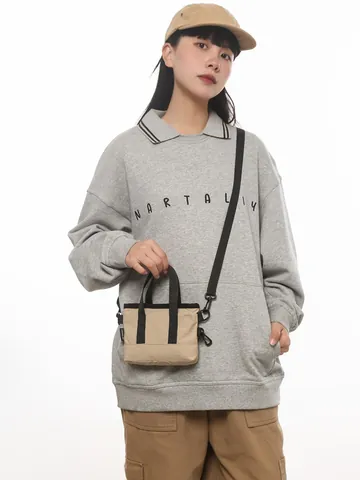 Urban Minimalist Mini Nylon Crossbody Bag For Women Lightweight Solid Color Handbag Vertical Square Tote Bag With Detachable Strap