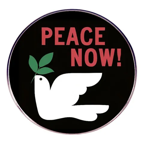 Peace Now White Dove Olive Branch Round Badge Brooch Alloy Pin For Backpack Clothes Unisex Jewelry Accessories Gift