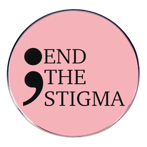 Καρφίτσα End The Stigma Ερωτηματικό Ψυχική Υγεία Κράμα Στρογγυλό Ροζ Σήμα για Γυναίκες Άνδρες Ρούχα Κοσμήματα Δώρο