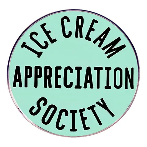 Funny Ice Cream Appreciation Society Enamel Pin Round Mint Green Alloy Brooch Badge For Clothes Bags Humorous Gift