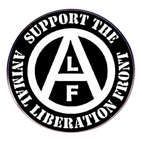 Support Animal Liberation Front Spilla Rotonda in Lega Nero Bianco Lettere Spilla Smaltata Distintivo per Vestiti Borse