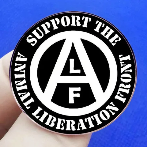 Support Animal Liberation Front Spilla Rotonda in Lega Nero Bianco Lettere Spilla Smaltata Distintivo per Vestiti Borse