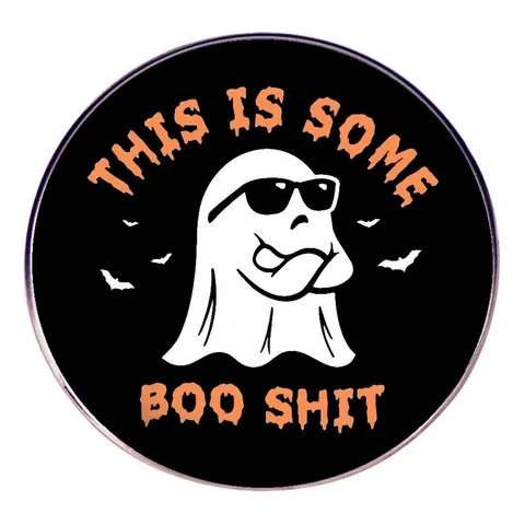 Humorous Ghost Enamel Pin Halloween Cartoon Brooch For Festival Party Bags Clothes Jewelry Decoration Gift For Friends