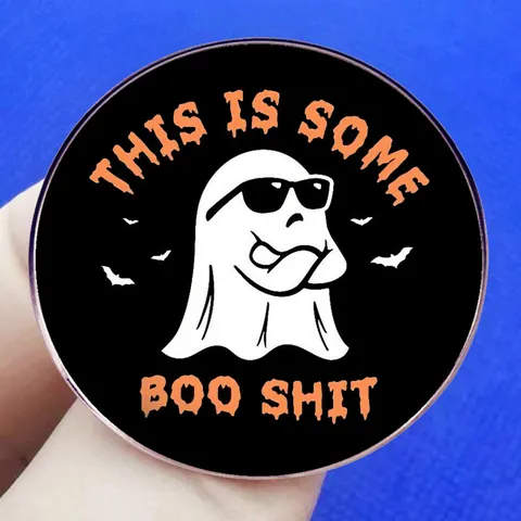 Humorous Ghost Enamel Pin Halloween Cartoon Brooch For Festival Party Bags Clothes Jewelry Decoration Gift For Friends