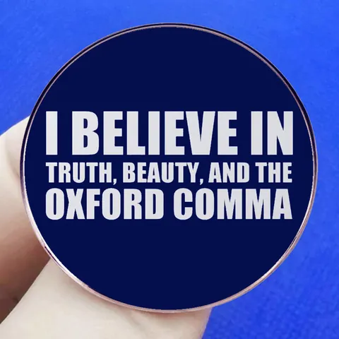 I Believe In Truth Beauty And The Oxford Comma Alloy Badge Brooch Funny English Slogan Enamel Pin For Clothes Bags Jewelry Gift