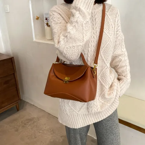 Mode PU Leder Quadratische Umhängetasche Für Damen Große Kapazität Schloss Handtasche Vielseitige Crossbody Tasche Alltag