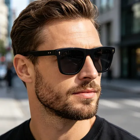 Lunettes De Soleil Polarisées Pour Hommes Carrées Cat Eye Verres TAC Monture PC Protection UV400 Mode