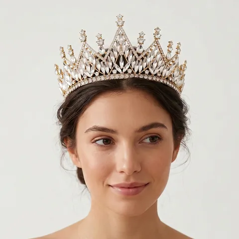 Barock Brautkrone Diadem Legierung Strass Marquise Kristall Hochzeit Party Kopfschmuck Für Frauen Vintage Luxus