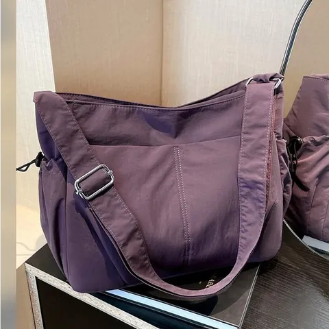 Bolso Bandolera de Nailon para Mujer Repelente al Agua Multibolsillo Ligero Casual Bolso de Hombro Con Correa Ajustable Diario