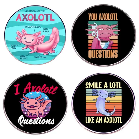 Grappige Anatomie Van Axolotl Legering Broche Pin Cartoon Dier Woordspeling Badge Voor Kleding Rugzak Decoratief Cadeau