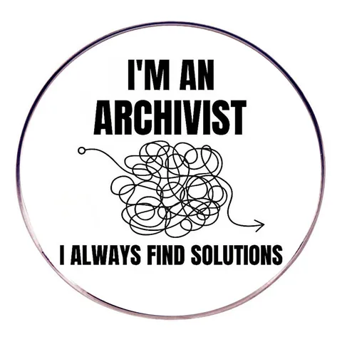 Archivist I Always Find Solutions Brooch Round Alloy Enamel Pin Office Worker Badge Gift For Librarian Professional Accessory Jewelry