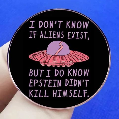 Badge Rond en Alliage Émail Humour OVNI Extraterrestre Pin's de Revers Avec Citation Drôle Broche Pour Vêtements Sacs Bijoux