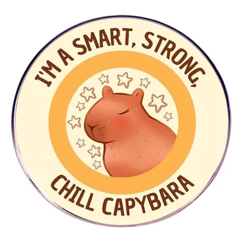 Süße Smart Strong Chill Capybara Emaille Pin Runde Cartoon Tier Legierung Abzeichen Brosche Für Rucksack Kleidung Hut Schmuck Geschenk