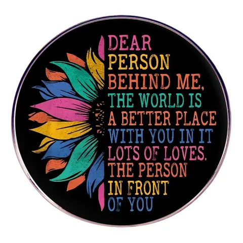 Vintage Round Alloy Enamel Pin Brooch Sunflower Inspirational Quote Badge For Women Men Backpack Clothes Decorative Jewelry Gift