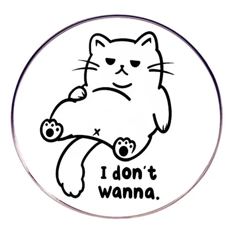 Humorvoller Cartoon Faule Katze Emaille Pin I Don't Wanna Buchstaben Brosche Legierung Abzeichen Dekoration Für Rucksack Kleidung Unisex Schmuck Zubehör