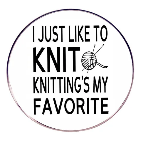 Distintivo Rotondo in Lega Spilla Smaltata I Just Like To Knit Knitting My Favorite Spilla per Amanti del Maglia Gioielli